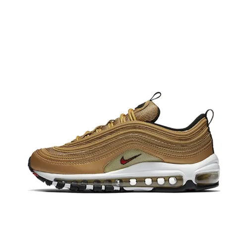 Nike Air Max 97 Металлик Золотой Женские Низкие Кроссовки для Бега Женские Golden Bullet