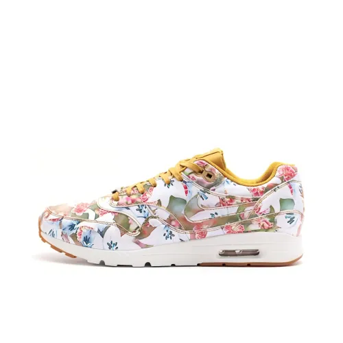 Nike Air Max 1 Low Топ Беговые кроссовки Женские Белые Золотые