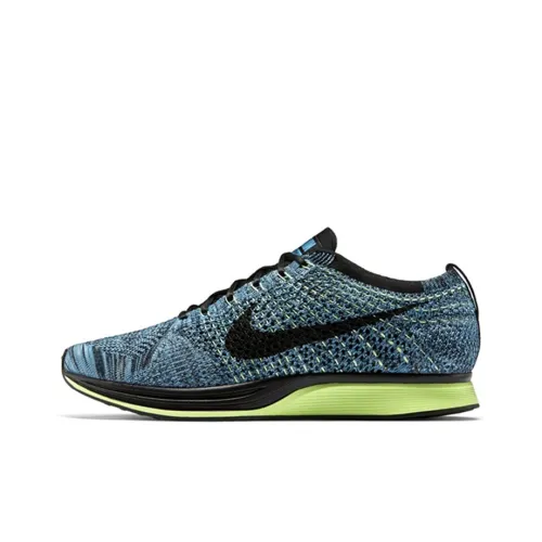 Nike Flyknit Racer Slip-resistant Low Top Casual Running Shoes Unisex Blue Найк Flyknit Racer противоскользящий низкий топ повседневная беговая обувь унисекс синий