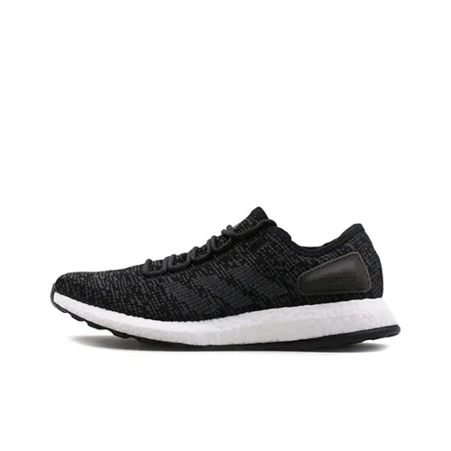 Adidas Pure Boost 2017 Нескользящий Легкий Низкий Топ Повседневные Беговые Кроссовки Унисекс Черный Белый