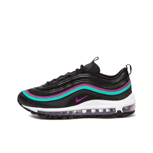 Nike Air Max 97 Амортизация Поддержка Низкий Топ Беговые кроссовки Женские Черный Фиолетовый