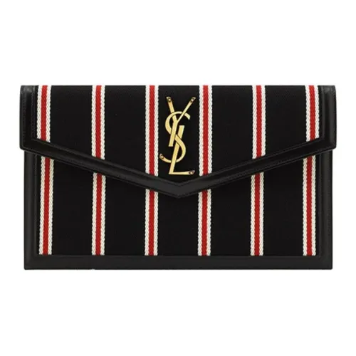 SAINT LAURENT Холст Клатч Женский Черный