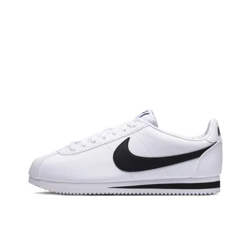 Nike Cortez Амортизация Ударопрочный Низкий Топ Повседневные Беговые кроссовки Унисекс Черный Белый