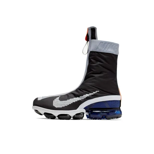 Nike VaporMax Flyknit High Топ Беговые кроссовки Унисекс Черный белый