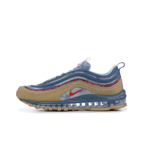 Nike Air Max 97 Low Топ Марафон Беговые кроссовки Унисекс Коричнево-синий