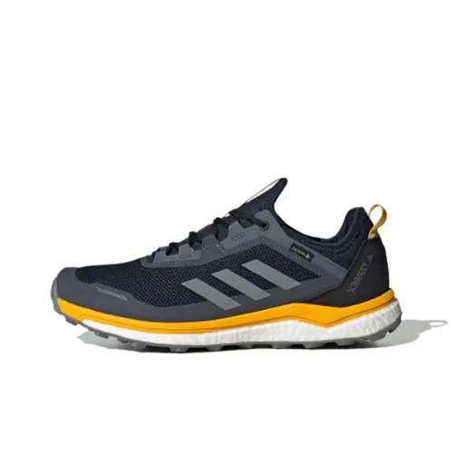 adidas Terrex Agravic Flow Shock Absorbers Slip-resistant Low Top Marathon Running Shoes Men's Black Blue adidas Terrex Agravic Flow Shock Absorbers Низкий топ для бега на марафон противоскользящие мужские черный синий