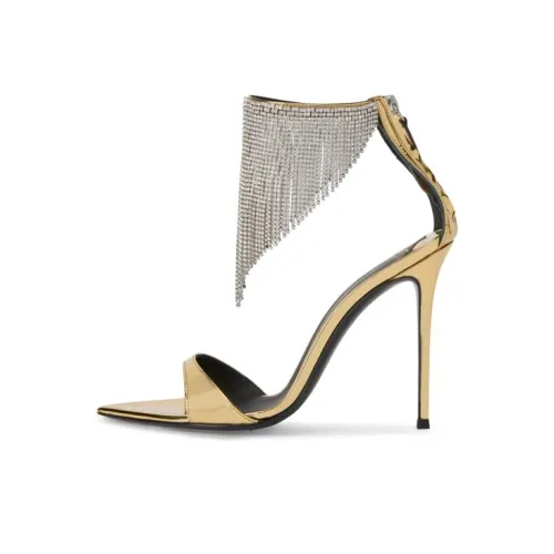 Giuseppe Zanotti GZ Intriigo Кристальные Стильные Сандалии 10,5 см Женские Золотые