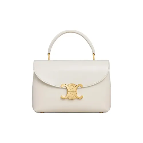 CELINE Лакированная поверхность Коровья кожа Сумка через плечо Сумка Обычный Женские Хлопок белый