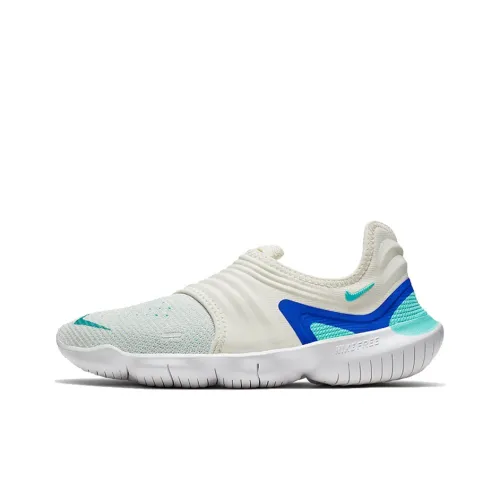 nike Free RN Flyknit 3,0 Амортизаторы Slip-resistant Abrasion-resistant Низкий топ Беговые кроссовки Женские Белый Синий