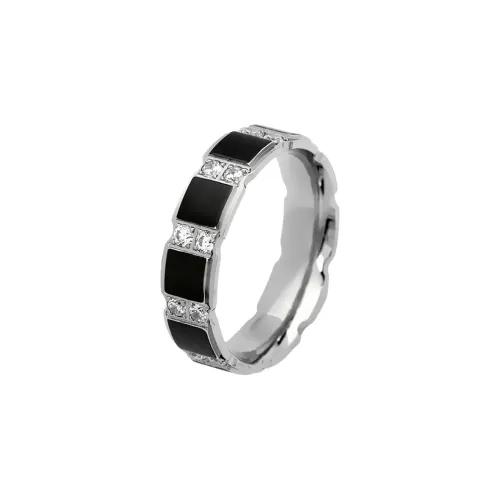 FOREVER MELODY Кольца из титанового стального сплава Мужские Серебряный Черный