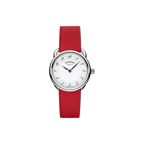 HERMES ARCEAU Collection Женские часы Кварцевый механизм Корова Кожа Ремешок 28 мм Белый Циферблат