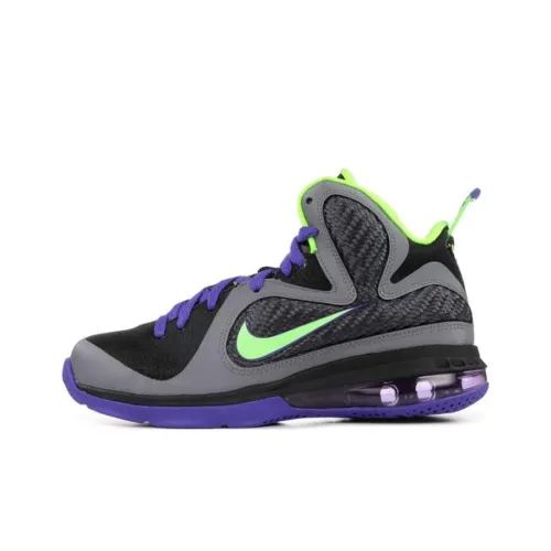 Nike Lebron 9 Амортизация Износостойкий MID Топ Баскетбольные кроссовки Женские Фиолетовый Зеленый