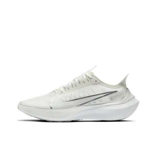 Nike Zoom Gravity 1 Амортизация Низкий Топ Марафон Беговые кроссовки Женские Серебряный Белый