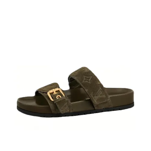 LOUIS VUITTON Bom Dia Слипоны Мужской Темно-зеленый