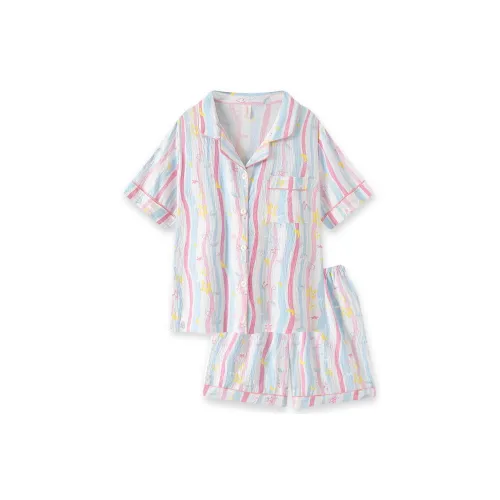 WANANNI Пижамный комплект женский розовый синий