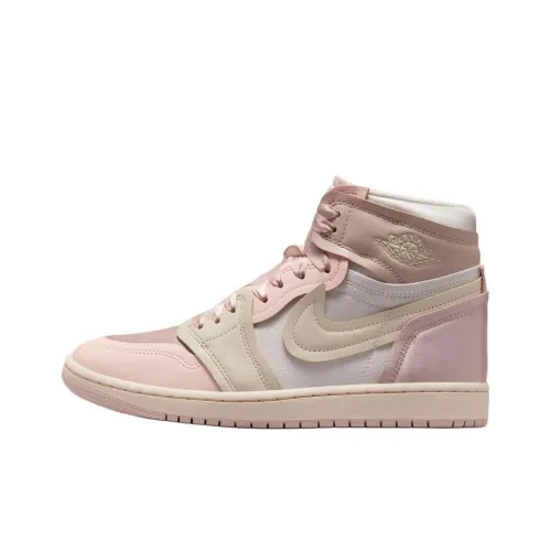 Jordan Air Jordan 1 Нижняя юбка Устойчивая к истиранию Высокий топ Винтажные баскетбольные кроссовки Женские Розовый