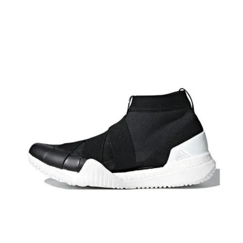 Adidas Pureboost X Нескользящий Легкий MID Топ Беговые кроссовки Женские Черный белый