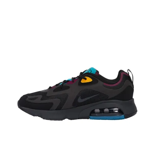 Nike Air Max 200 Low Топ Air Cushion Marathon Беговые кроссовки Унисекс Черный