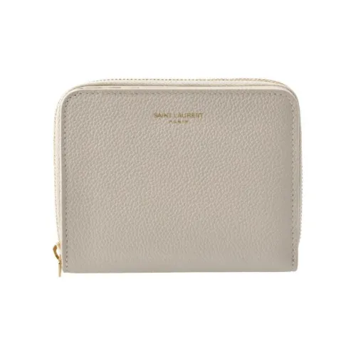 SAINT LAURENT Телячья кожа Кошелек Мини Женский Айвори