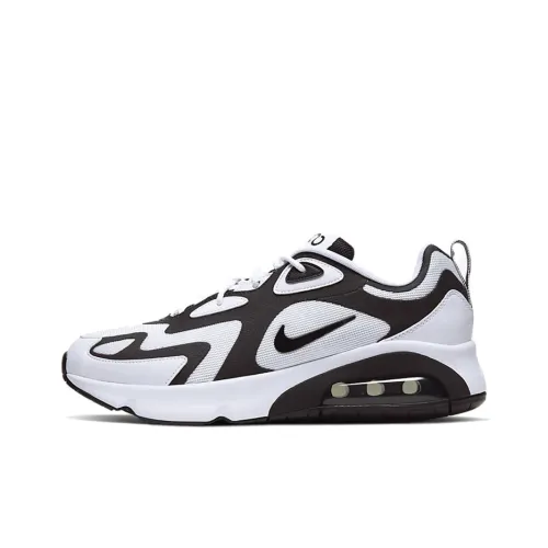 Nike Air Max 200 Low Топ Air Cushion Повседневные Беговые Кроссовки Мужские Черно-Белые