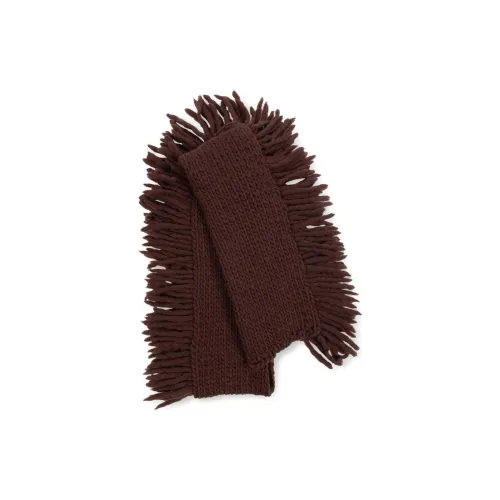 DRIES VAN NOTEN Шерстяные вязаные шарфы Мужской Коричневый