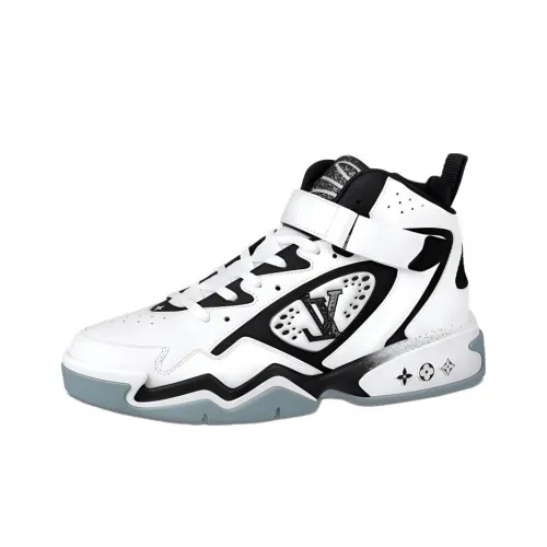 LOUIS VUITTON Trainer 2 MID Топ Спортивная повседневная обувь Мужской Белый Черный Цветочный