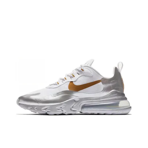 Nike Air Max 270 Устойчивый к истиранию Низкий Топ Воздушная Подушка Повседневные Беговые Кроссовки Унисекс Белый Серебряный