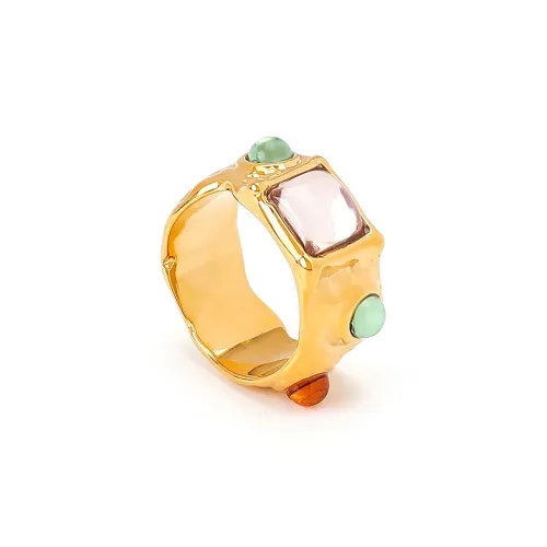 DWCP Латунь Кольца с горным хрусталем унисекс