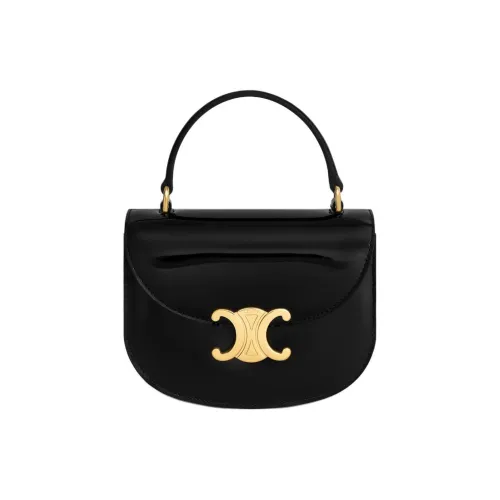 CELINE Besace Телячья кожа Сумка через плечо Мини Женская Черная