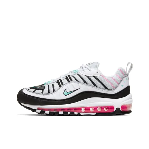 Nike Air Max 98 Low Топ Повседневные Беговые Кроссовки Женские Белые Розовые