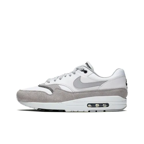 Nike Air Max 1 Low Топ Повседневные Беговые Кроссовки Мужские Белые Серые