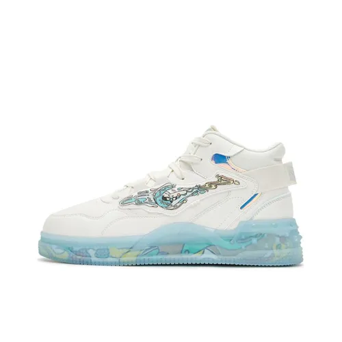 Erke Battery Panda противоскользящие устойчивые к истиранию MID топ скейтборд кроссовки Мужские Белый Синий