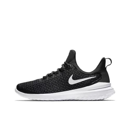 Nike Renew Rival 2E Slip-Resistant Дышащий Легкий Низкий Топ Марафон Беговые Кроссовки Женские Черный Белый Широкий
