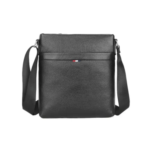 DOSRFINI Корова Кожа Бизнес Коммутирование Вертикальная Сумка через плечо Мужская Черная