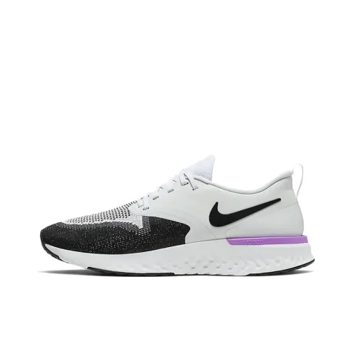 Nike Odyssey React Flyknit 2 Амортизирующие шоки противоскользящие низкий топ беговые кроссовки мужской черный белый фиолетовый