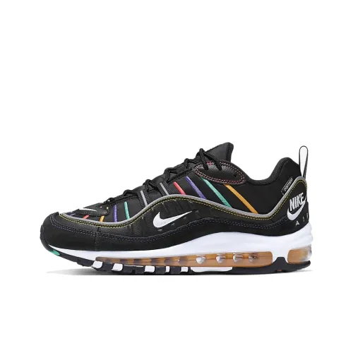 Nike Air Max 98 Low Топ Марафон Беговые кроссовки Женские Черный