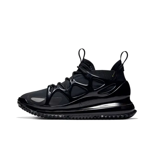 Nike Air Max 720 High Топ Air Cushion Беговые кроссовки Унисекс Чисто черный