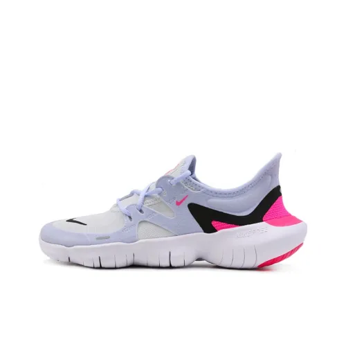 Nike Free Rn 5,0 Балансированная Амортизация Низкий Топ Повседневная Обувь для Беговых Дистанций Женская Розовая Синяя