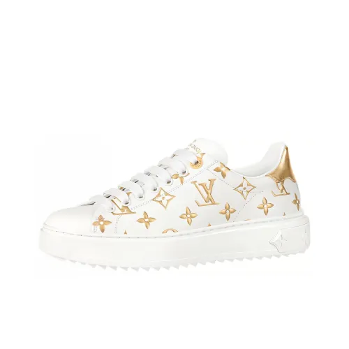 LOUIS VUITTON Time Out Sneaker Low Топ Стильные Скейтбординги Женские Белые Золотые
