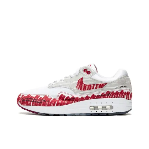 Nike Air Max 1 Low Топ Air Cushion Повседневные Беговые Кроссовки Унисекс Белый
