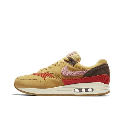 Nike Air Max 1 Low Топ Беговые кроссовки Унисекс Пшеница