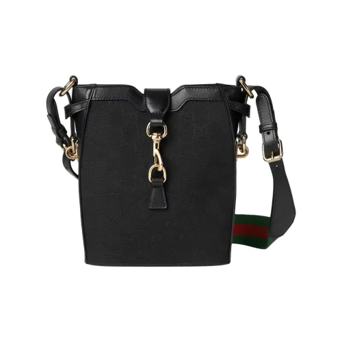 GUCCI Canvas с кожаными вставками цветовая схема ведрообразные сумки сумки через плечо сумка через плечо мини женский черный
