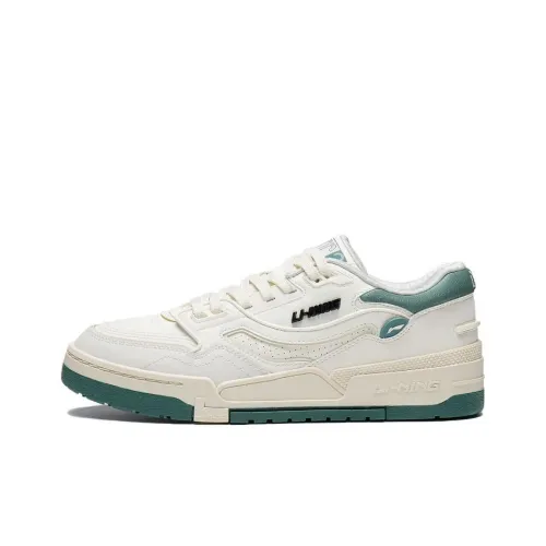 LiNing 001 BTC Противоскользящие Устойчивые к износу Низкие Кроссовки для скейтбординга Мужские Бежево-зеленые