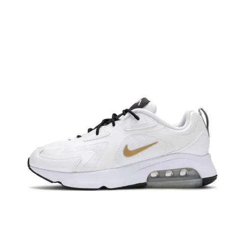 Nike Air Max 200 Амортизация Низкий Топ Беговые Кроссовки Мужские Серый Белый