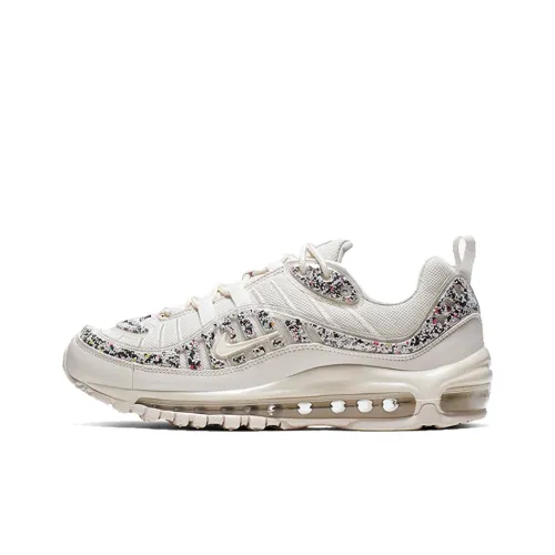Nike Air Max 98 Low Топ Беговые кроссовки Женские Экрю Пэчворк Спорт