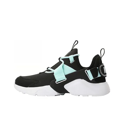 Nike Huarache City Slip-Resistant Abrasion-Resistant Lightweight Low-Top Marathon Running Shoes Women's Black Green Найк Huarache City противоскользящий устойчивый к истиранию легкий низкий топ кроссовки для бега на марафон женские черный зеленый