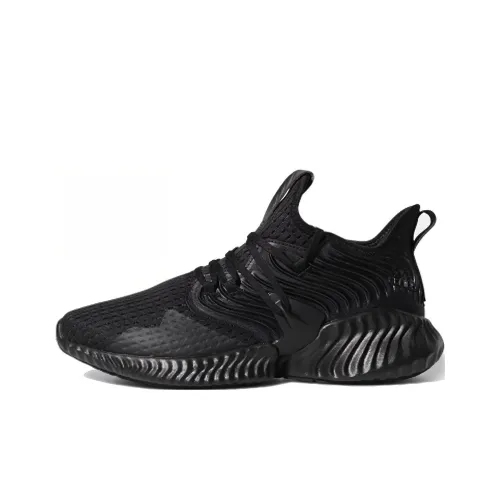 Adidas Alphabounce Instinct Нескользящий Легкий Низкий Топ Марафон Беговые кроссовки Унисекс Чисто черный Warrior