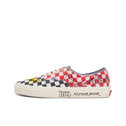 Чужие вещи x Vans Аутентичный Износостойкий и Легкий Низкий Топ Скейтборд Кроссовки Унисекс Черный Красный
