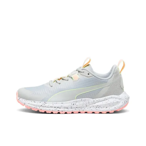 PUMA Twitch Runner Slip-on Устойчивый к истиранию Низкий Топ Беговые кроссовки Unisex Light Серый Розовый