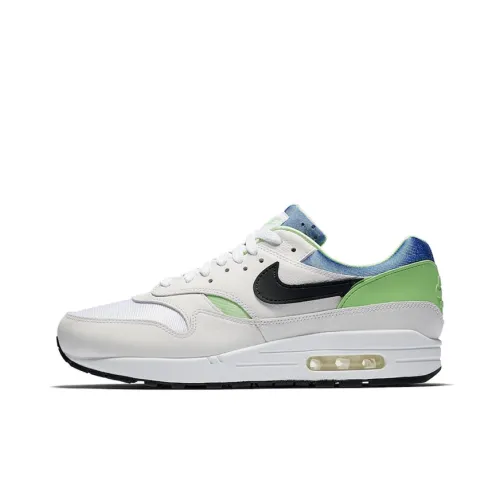 Nike Air Max 1 Low Топ Беговые кроссовки Мужские Белый Зеленый Синий